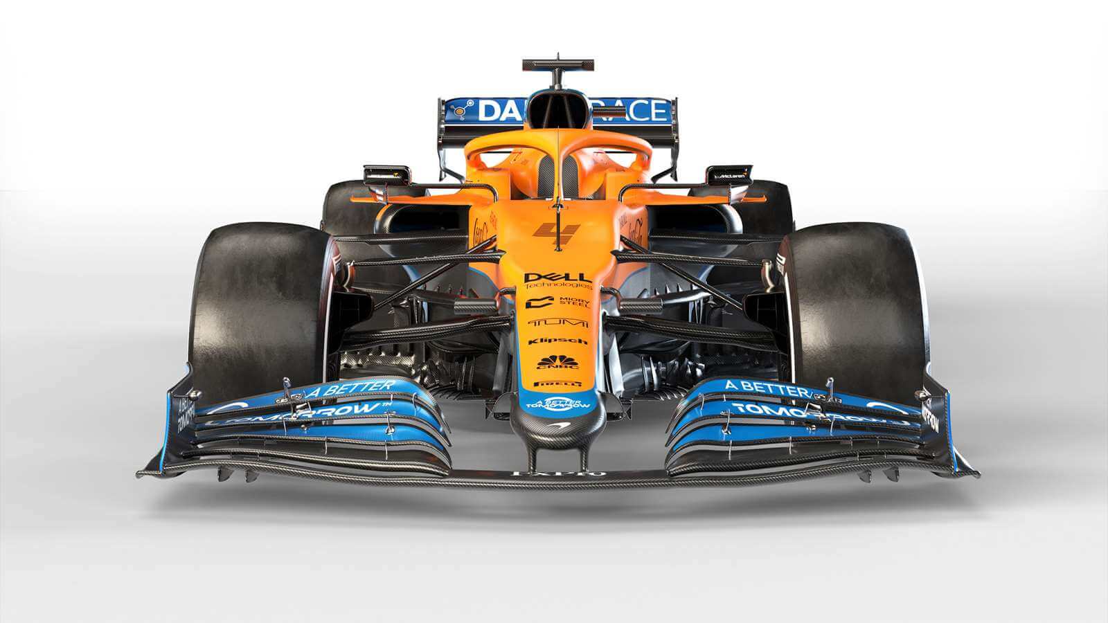 Vista frontal del MCL60 actual auto de la escuderia britanica McLaren