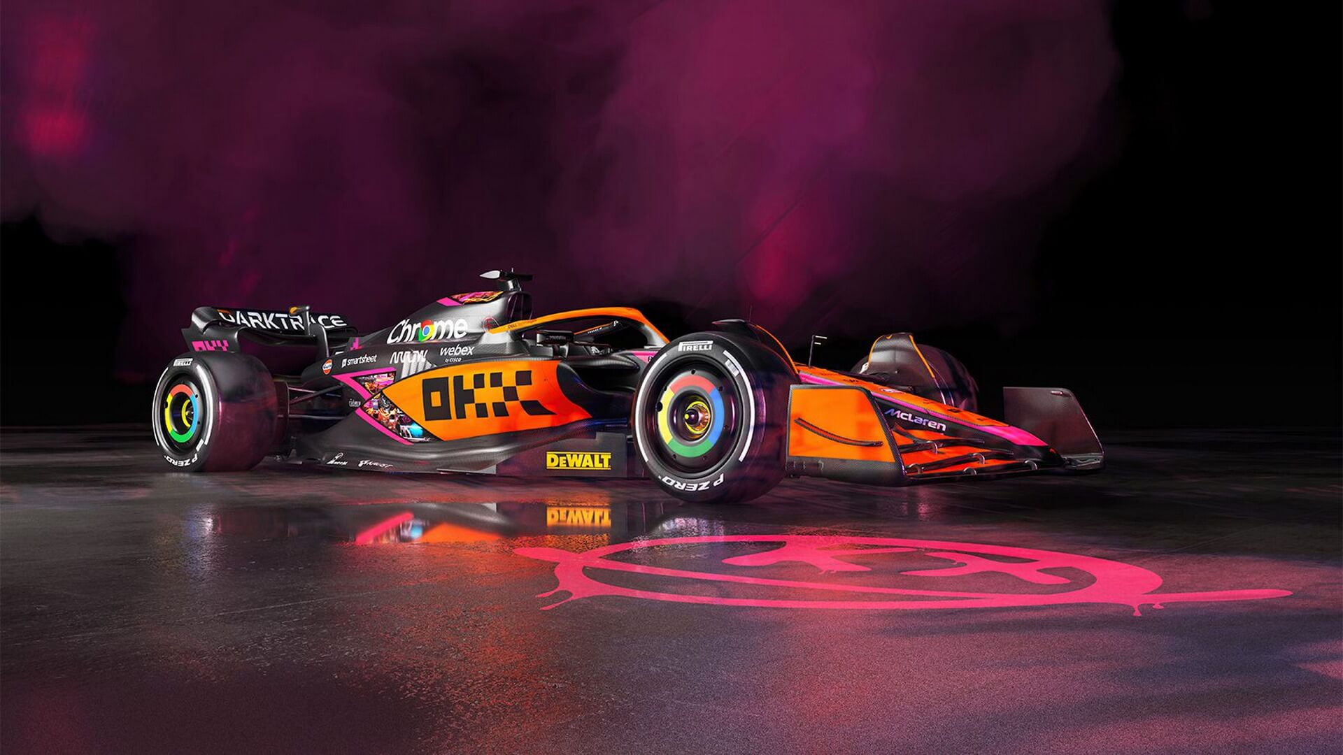 Wallpaper del MCL60 el auto que dio sorpresa en el GP de Silverstone este 2023