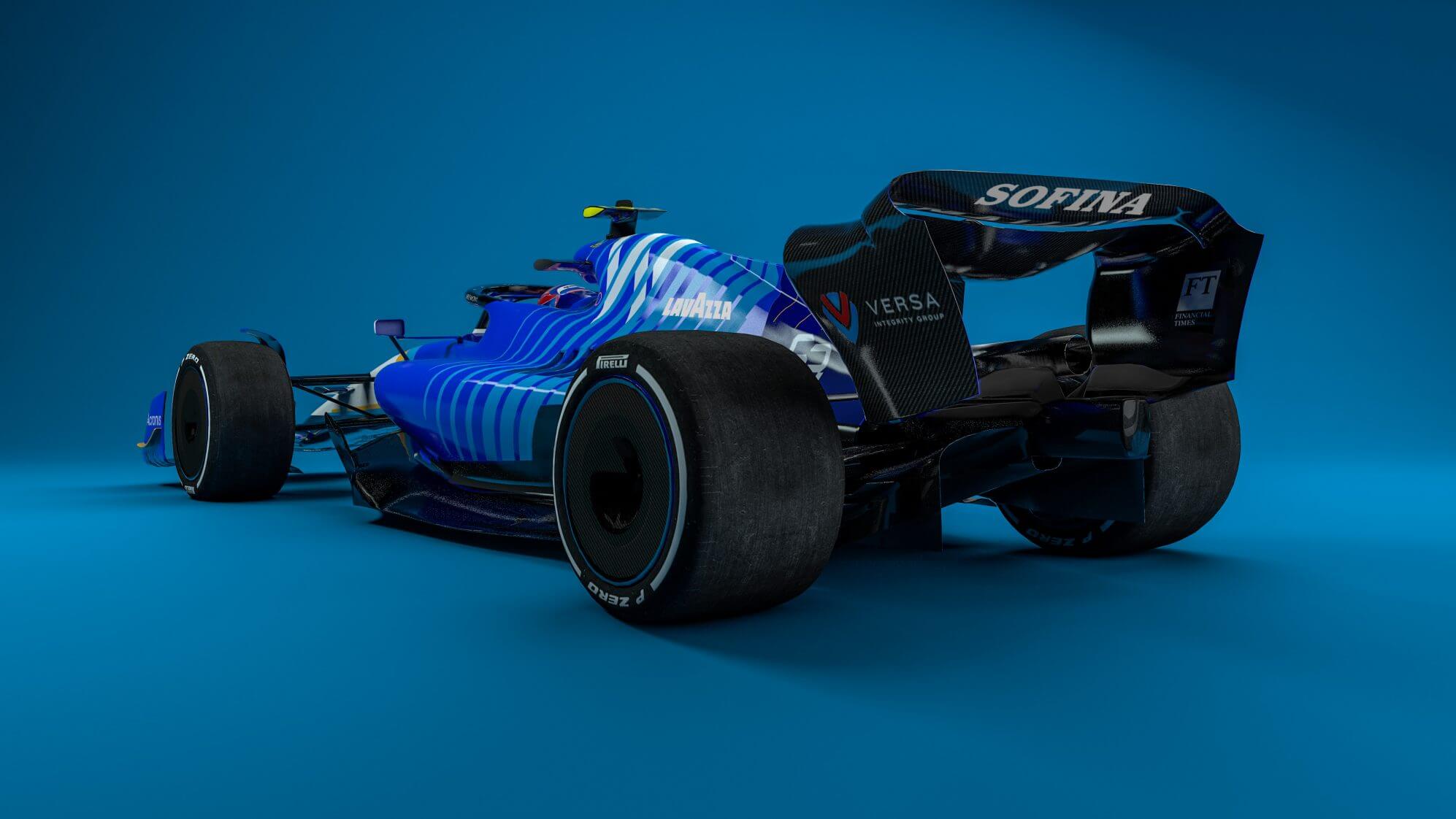 Imagen posterior del FW45 actual coche de la escuderia britanica Williams Racing