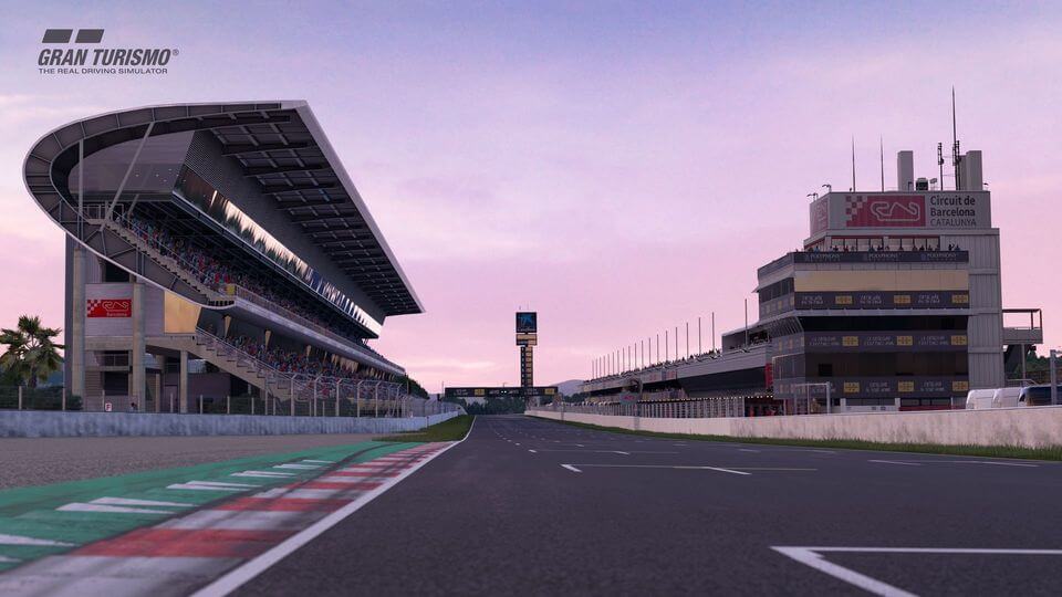 Circuito de barcelona vista desde la parrilla de largada