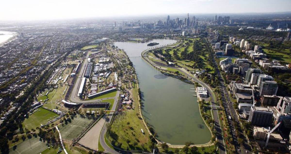 Fotografia aerea del circuito de Melbourne