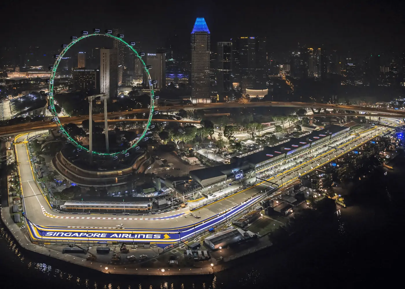 Fotografia de la curva 19 del circuito de Marina Bay