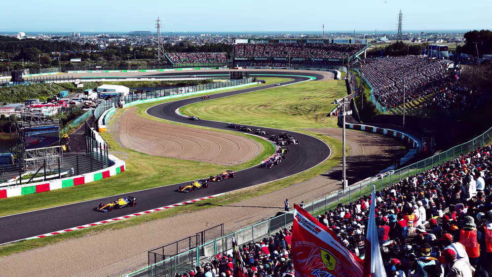 Fotografia de la curva 4 del circuito de Suzuka Japon